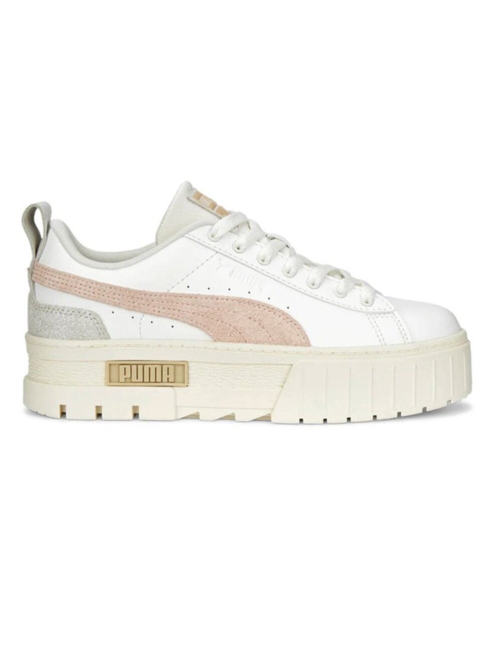 PUMA Mayze Thrifted Platform Sneakers Warm White Pink Size 7 w/ Box